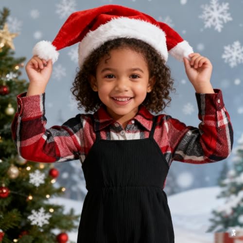 Image of Toddler Girl Clothes Plaid Long Sleeve Button Down Shirt Corduroy Overall Jumpsuit Girls Fall Winter Outfit Set
