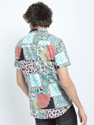 Image of Highlander Men's Slim Fit Shirts | Printed | Half Sleeves | Semi Cut Away | Casual Shirts | Stylish Shirt