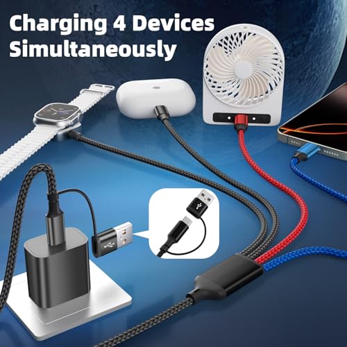 Image of Travel Essentials 4-in-2 Multi Charging Cable for Apple Watch Charger, 5FT