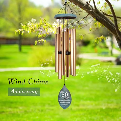 Image of ASTARIN Personalized 20th 50th Anniversary Wind Chime, Happy Anniversary Wedding Valentine's Day Gift for Wife Husband Men Women Sister, Keepsake Decorations for Parents Couples