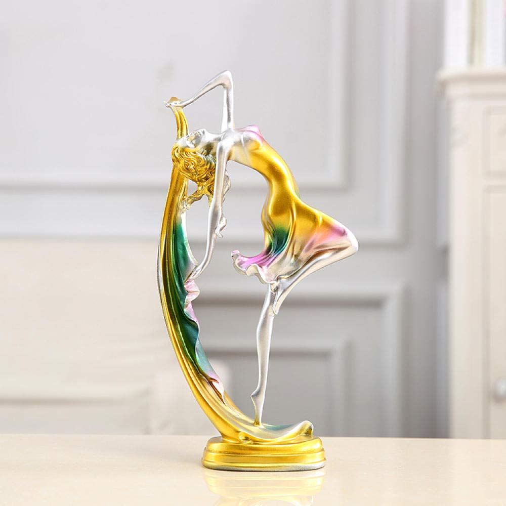 Figurines de collection résine couleur danse fille figure sculpture ornements art bureau