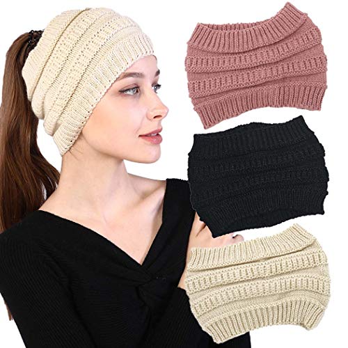 Bmadge Winter Warm Headband Knitted Ear Warmer Head Wraps Soft Ear Band Cover Stretch Turban Hair Accessories for Women and Girls 3pcs