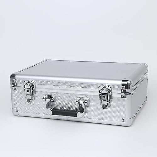 Miniatura 8 de Estuche rígido de aluminio con inserto de espuma personalizable para bricolaje, 14 x 10 x 4 pulgadas (acabado negro)