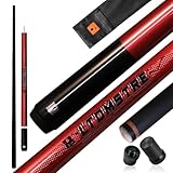 Little Monster Electro-Optic Carbon Fiber Pool Cue - 3 Pieces Jump Cue Pool Stick, Technology Low Deflection Billiard Pool Cue Stick 13.2mm Tip with PU Leather Bag