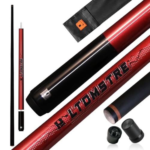 Little Monster Electro-Optic Carbon Fiber Pool Cue - 3 Pieces Jump Cue Pool Stick, Technology Low Deflection Billiard Pool Cue Stick 13.2mm Tip with PU Leather Bag
