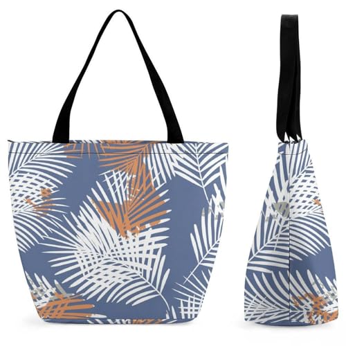 Sac à main pour femme bleu et blanc | Grand sac à bandoulière de voyage 28x18x32cm