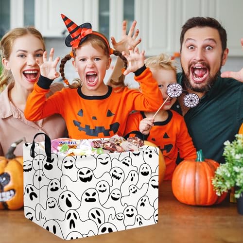 Image of Halloween Ghost thriller basket,Empty Halloween basket,Horror and thriller decor,Trick or Treat Box for Boys and Girls,Horror decor(Ghost)