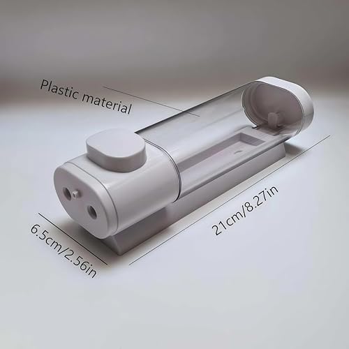 Miniatura 2 de Dispensador de jabón manual blanco montado en la pared para baño, dispensador de champú y acondicionador de baño individual de 10 oz10.1 fl oz,