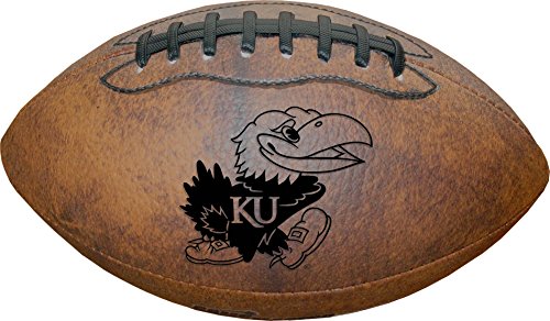 Gulf Coast Sales NCAA Kansas Jayhawks Vintage Throwback Football, 9-inches, brown (6383040GC)