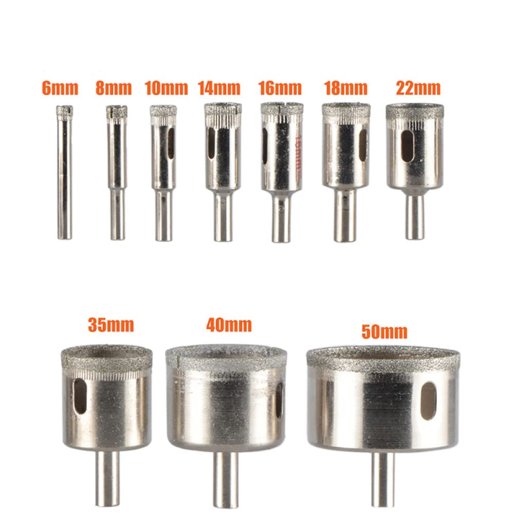 Broca de Sierra de Corona, Broca con Revestimiento de Diamante de 3 a 60 mm for baldosas, mármol, Vidrio, cerámica, Broca de Sierra Perforadora, Broca de Diamante(2pcs set2)