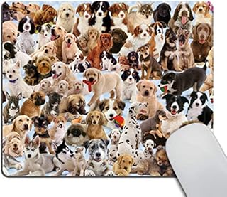 Wasach Dogs Galore Mouse Pad Cute Puppies Pets Mouse Pads 9.5 X 7.9 Inch (240mmX200mmX3mm)
