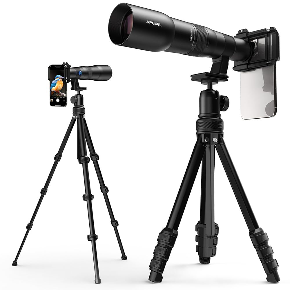 APEXEL Super Teleobiettivo 50X per Smartphone - Professionale e Artistico per Wildlife, Sport, Concerti