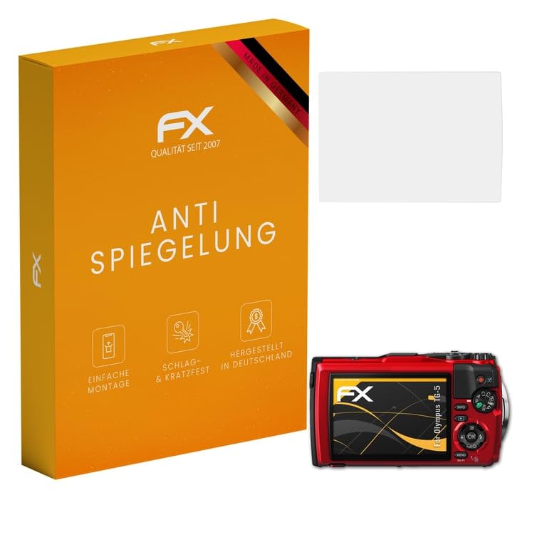 atFoliX Screen Protector compatible with Olympus TG-5 Screen Protection Film, anti-reflective and shock-absorbing FX Protector Film (3X)