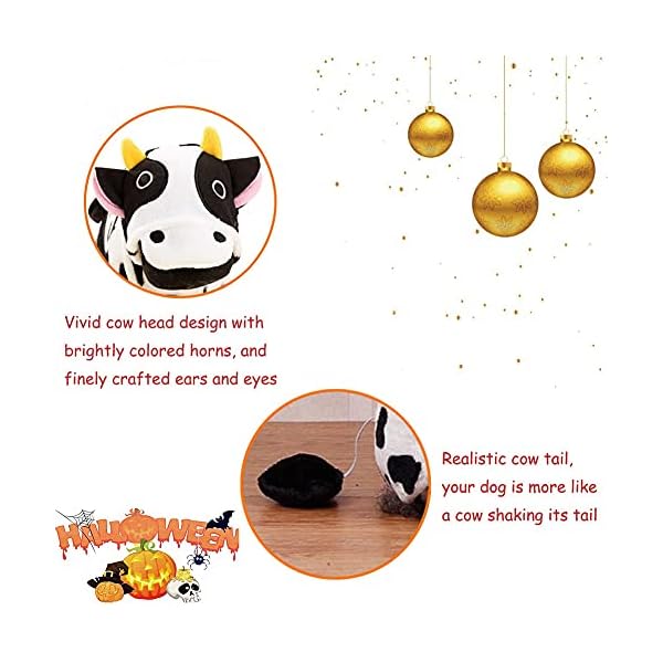 Dog cow costume - adorable halloween dog costumes cow style hoodie soft and comfortable jumpsuits for small dog white - image 5