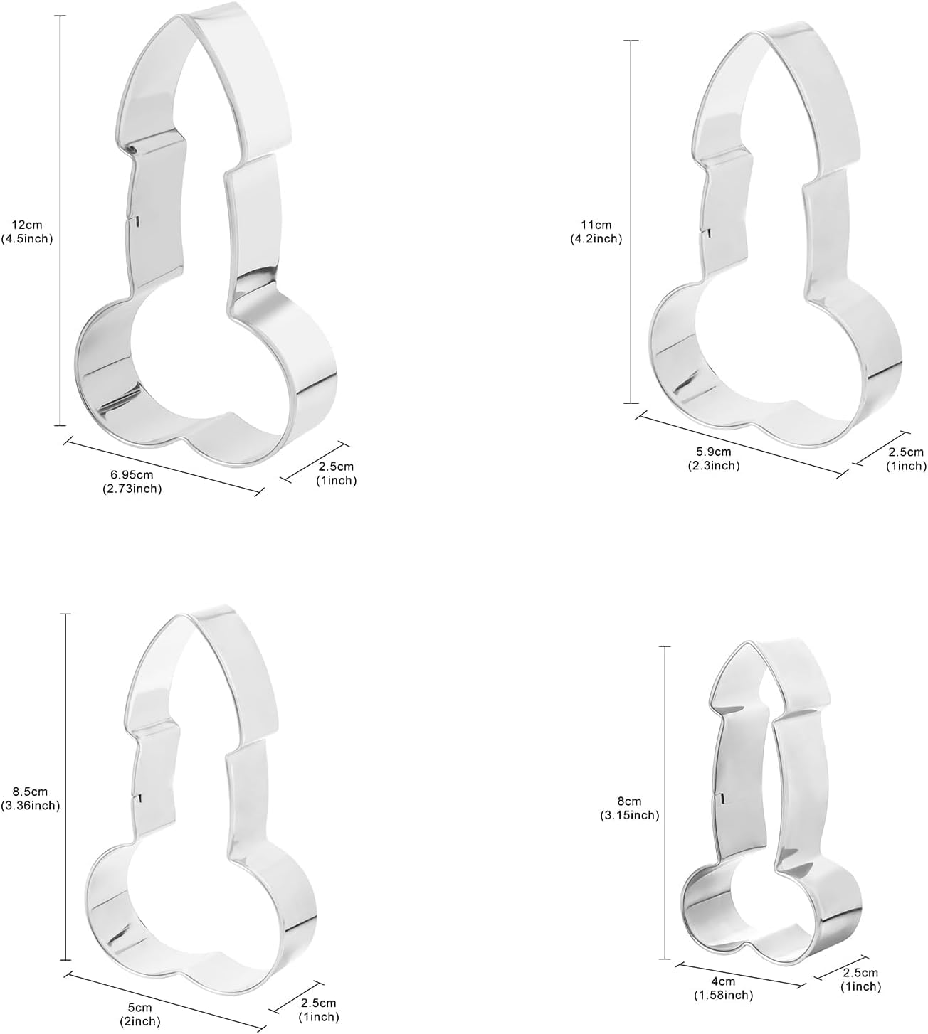 Creative Cookie Cutter Set - 4-Piece Stainless Steel Baking Molds for Kitchen, Party & Holiday Treats: like