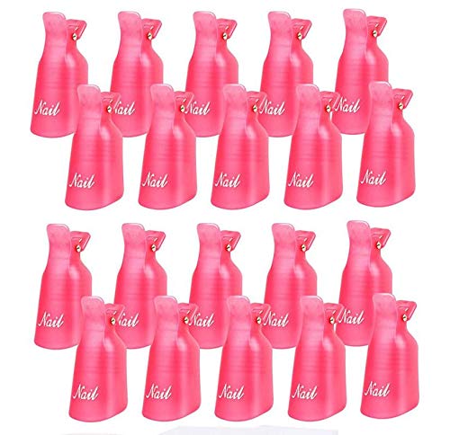 Poly Gel Quick Building Nail Tips Clip,Plastic Finger Extension UV LED Builder, DIY Manicure Tool,Reusable Assitant Nail Clip Tool (20PCS)