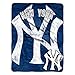 Officially Licensed MLB New York Yankees "Triple Play" Micro Raschel Throw Blanket, 46" x 60", Multi Color