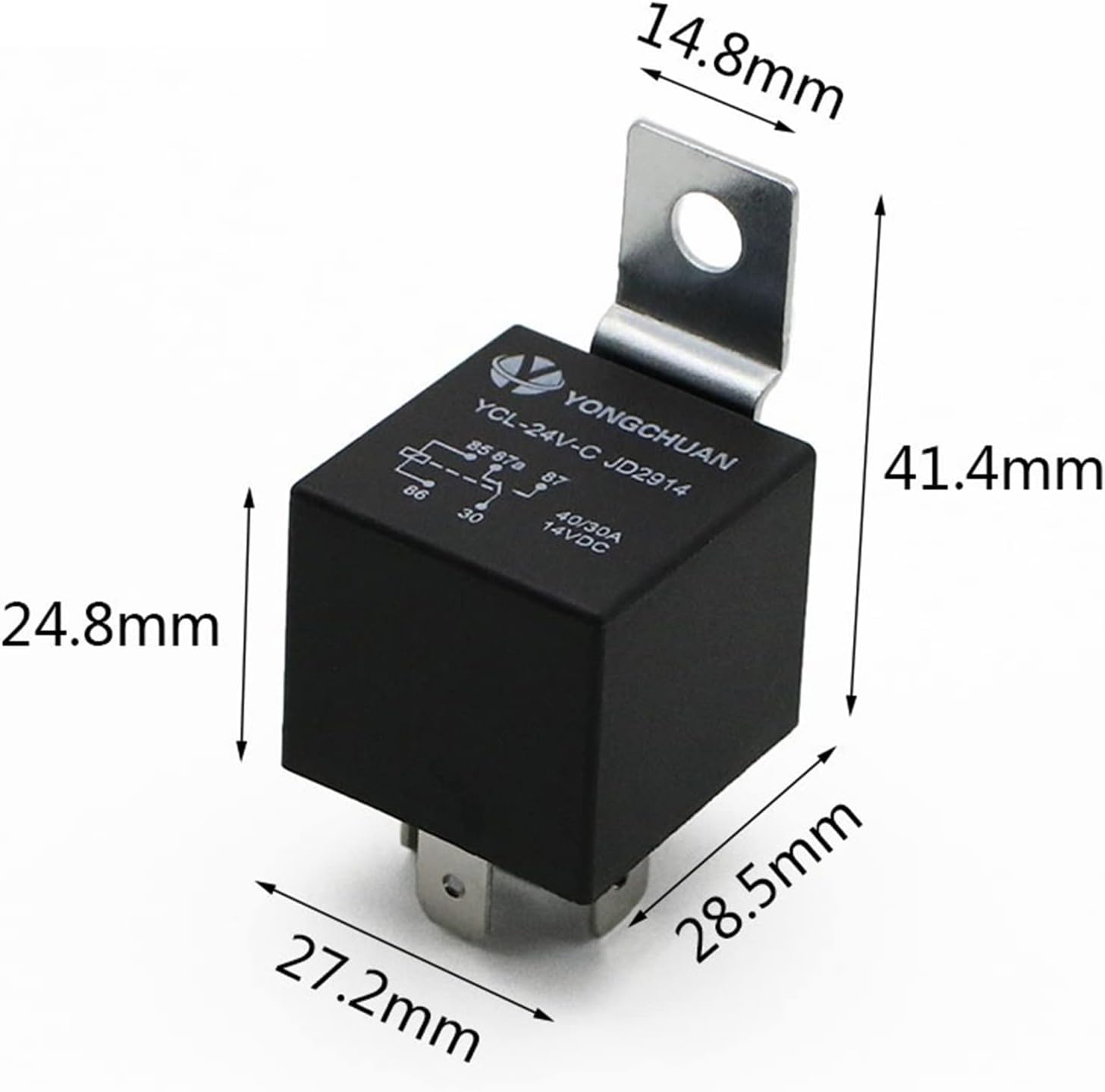 4 5 Pin 4P 5P 40A Waterproof Car Relay Long Life Automotive Relays Normally Open DC 12V/24V for Head Light Air Conditioner 50pcs(4P 12V 40A 1tao)