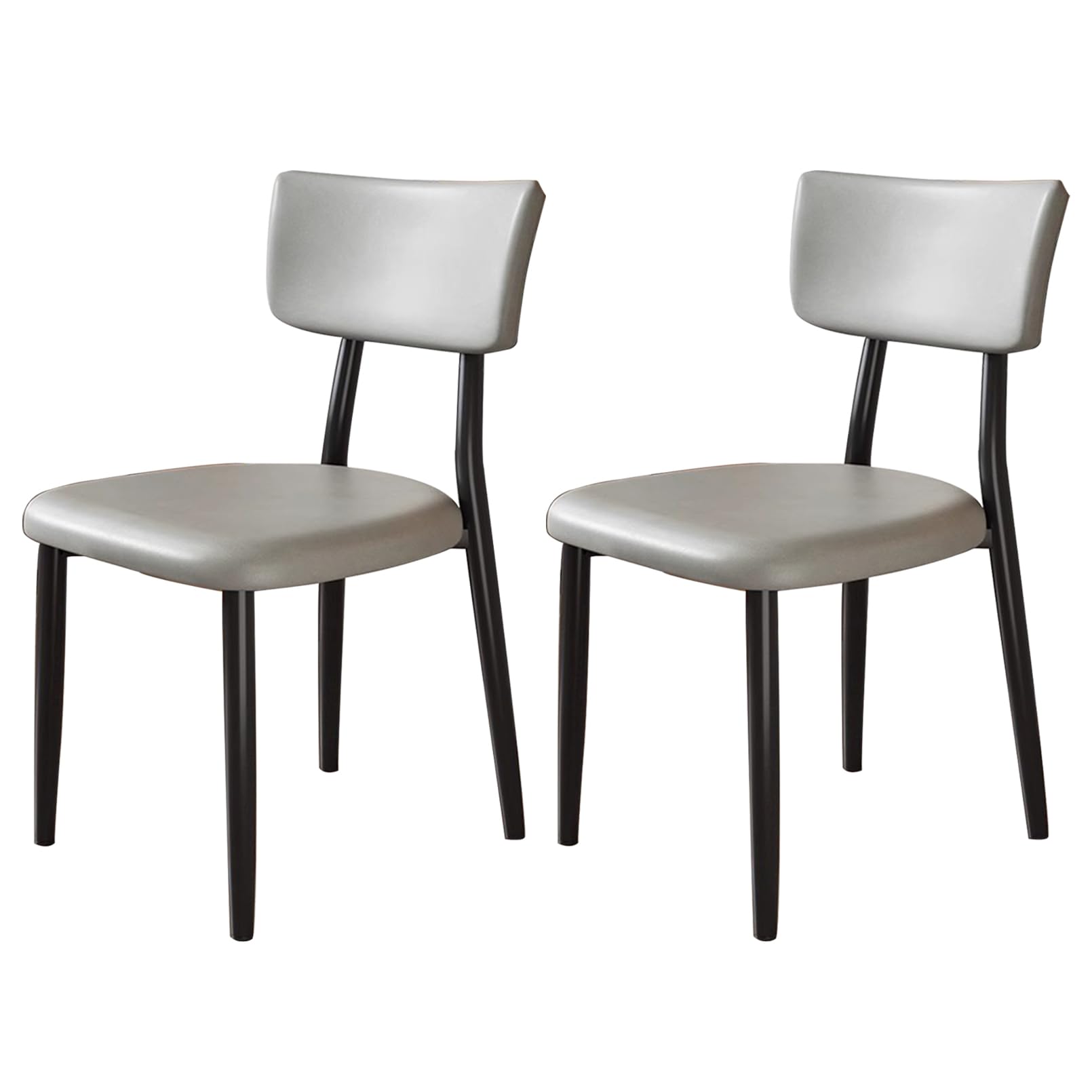 Chaise scandinave lot de 2 avec assise matelassée et pieds en métal robustes