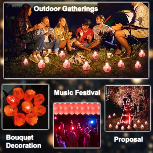 Image of Balloon Lights, Mini LED Lights for Balloons, 100 PCS, Red