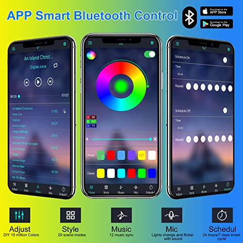 VARMHUS LED Aquarium Beleuchtung,Aquarium Licht mit APP Steuerung Fernbedienung,Aquarium LED Lampe RGB Farbwechsel zum Beleuchten von Aquarienpflanzen DIY Vollspektralfarbe Zeitkontrolle 28cm – Bild 4