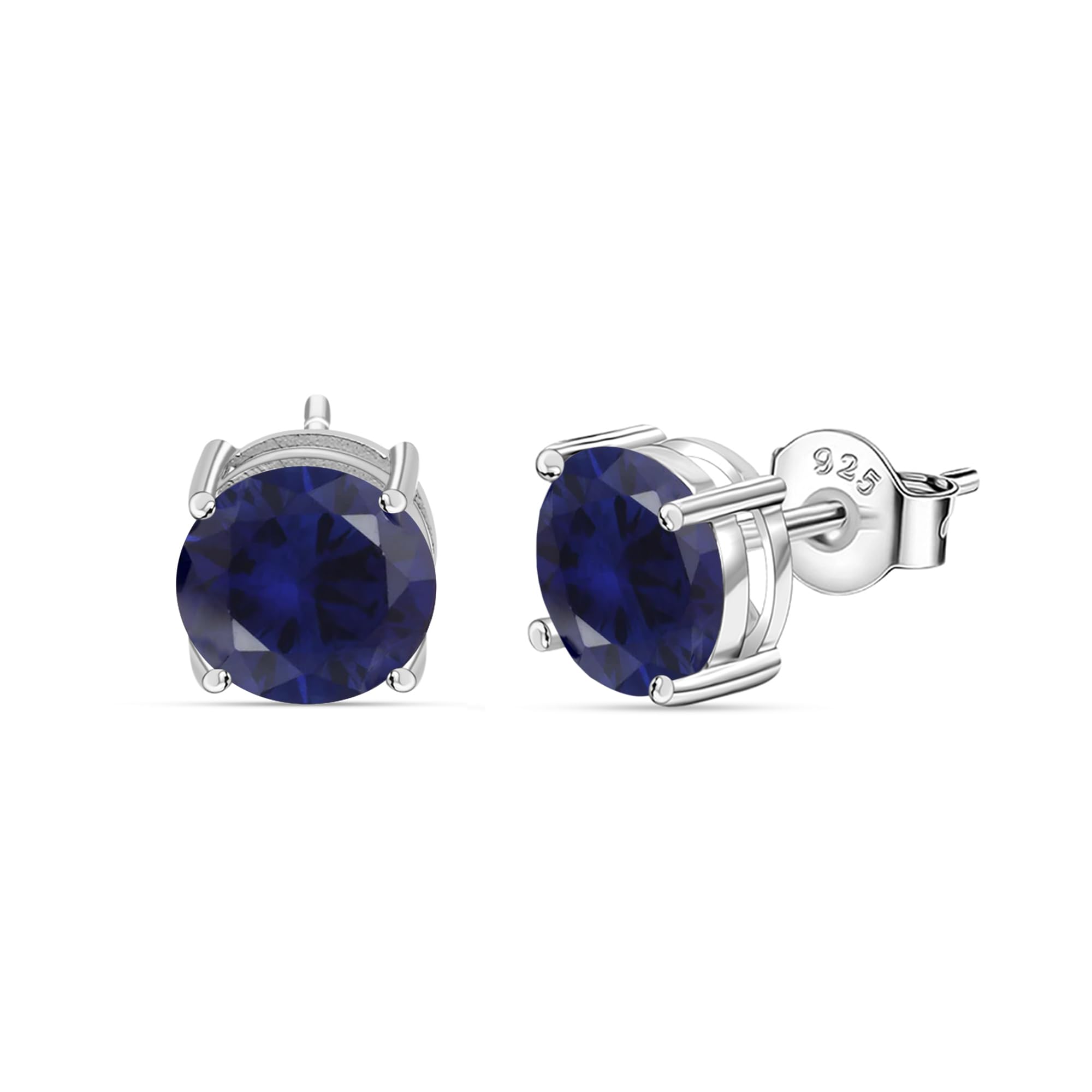 Ornate Jewels925 Silver 2 Carat American Diamond Solitaire Stud Earrings for Women and Girls | With Certificate of Authenticity and 925 Stamp | Life-time Warranty*