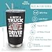 Cudoviqu Truck Driver Gifts for Men - Best Truck Driver Ever Gifts - 20 oz Insulation Stainless Steel Tumbler With Lid & Straw - Birthday, Thank You Gift for Trucker - Black