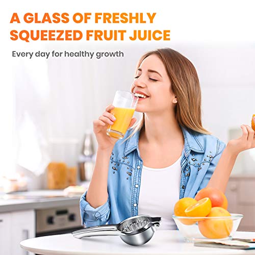 Qisebin Lemon Squeezer Stainless Steel With Premium Quality Heavy Duty Solid Metal Squeezer Bowl - Large Manual Citrus Press Juicer And Lime Squeezer, Silver (Kp3011) #TOP6
