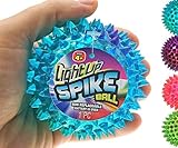 Large 3.25' Light Up Spike Rubber Ball (1 Ball) Strobe Flashing Lights Soft Colorful Cool Bouncy...