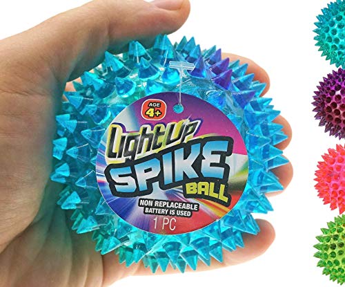 JA-RU Light Up Spike Rubber Ball Flashing Lights Soft Colorful Cool Ball Fidget Toy Balls 695 699
