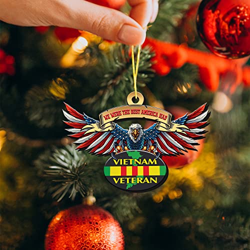 N Namesiss All Over Printed 2 Sided Ornament, Vietnam Veteran Ornament, Spread Wings Ornament, 3.5" Wood Ornament, Patriotic Ornament, Gift For Veteran, Dad, Him #TOP2