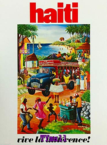 TYmall Jigsaw Puzzle 1000 Piece Kids Adult Haiti Caribbean Island Vive la Difference Vintage Travel Advertisement Poster Educational Toy Family