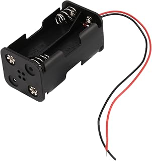 Ronlok 4 pilas AA de 1,5 V, color negro, de doble piso, caja con cable