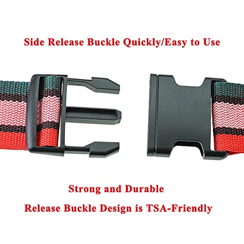 2 Pack Luggage Straps, Bright Colors Adjustable Suitcase Belts With Quick Release Buckle (Greypink) #TOP3