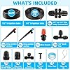 234FT Drip Irrigation System - Garden Watering System with Adjustable Three Spray Patterns with 1/2 Main Tube and 1/4 PE Distribution Tubing for Plants in Gardens, Raised Beds, Greenhouses, Lawns