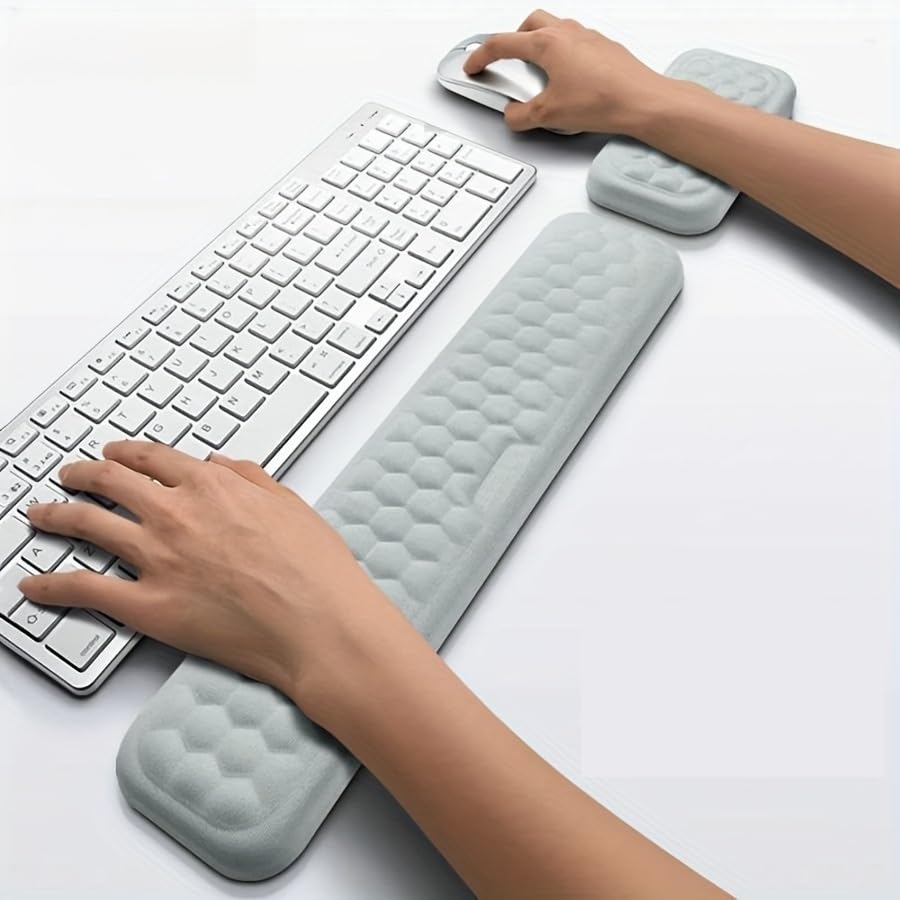SHOPVILLA Soft Gel Memory Foam Ergonomic Wrist Rest, Slip Resistant, Comfortable Keyboard and Mouse Pad Cushion Set, Typing Pain Relief, Support for Office Computer Desks, Laptops, Gaming (B0D5WCJXC6) Amazon Price History, Amazon Price Tracker