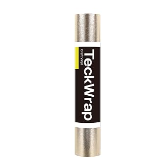 TECKWRAP Metallic Textured Chrome Vinyl Adhesive Vinyl for Craft Cutter 1ft x 5ft, Champagne Gold