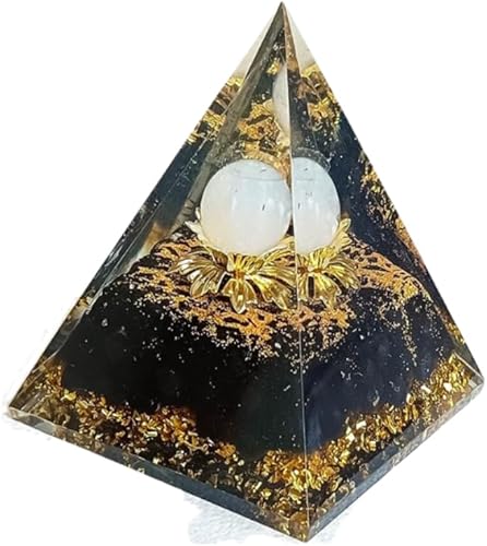Pirámide de cristal de orgón, lapislázuli natural, pirámide de cristales curativos para protección de chakras, pirámide de constelación única para