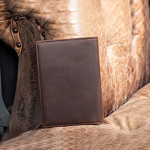 Polare Slim Rfid Blocking Leather Passport Holder Travel Bifold Wallet For Men #TOP5