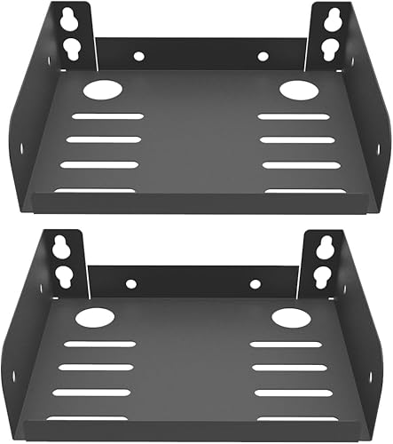 JINGCHENGMEI 2 piezas de mini estante flotante de metal montado en la pared para pequeños accesorios AV o TV, profundidad 4.7 pulgadas x ancho 6