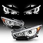 ACANII - For 2014-2022 Infiniti Q50 w/o AFS Factory Style LED DRL Projector Headlights Headlamps Driver & Passenger Side
