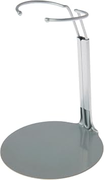 Plymor DSP-4175S Silver Adjustable Doll Stand, fits 7, 7.5, 8, 8.5, and 9 inch Dolls or Action Figures, Waist is 1.75" - 2.25" wide, 5" - 6" around