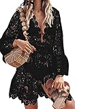 ✿ Sexy Design --- Ein Modell ist rückenfrei zartes Detail Saum, Hinzufügen einer sexy Note zu Beachwear. Frei einstellbare V-Ausschnitt-Tiefe. Dieses leichte Cover-up lässt sich leicht an- und ausziehen und passt perfekt zu jedem Badeanzug.