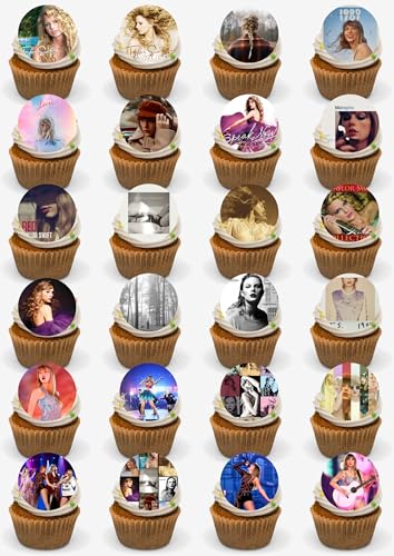 Music Singer Cupcake Toppers 24 Edible Wafer Card Precut Stand Up Toppers