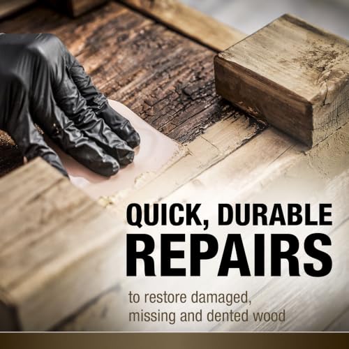 Image of Bondo Wood Filler 12 oz with Hardener 0.5 oz, Repairs Chips and Cracks in Wood, Sandable, Paintable, and Stainable (WF-PT-ES)
