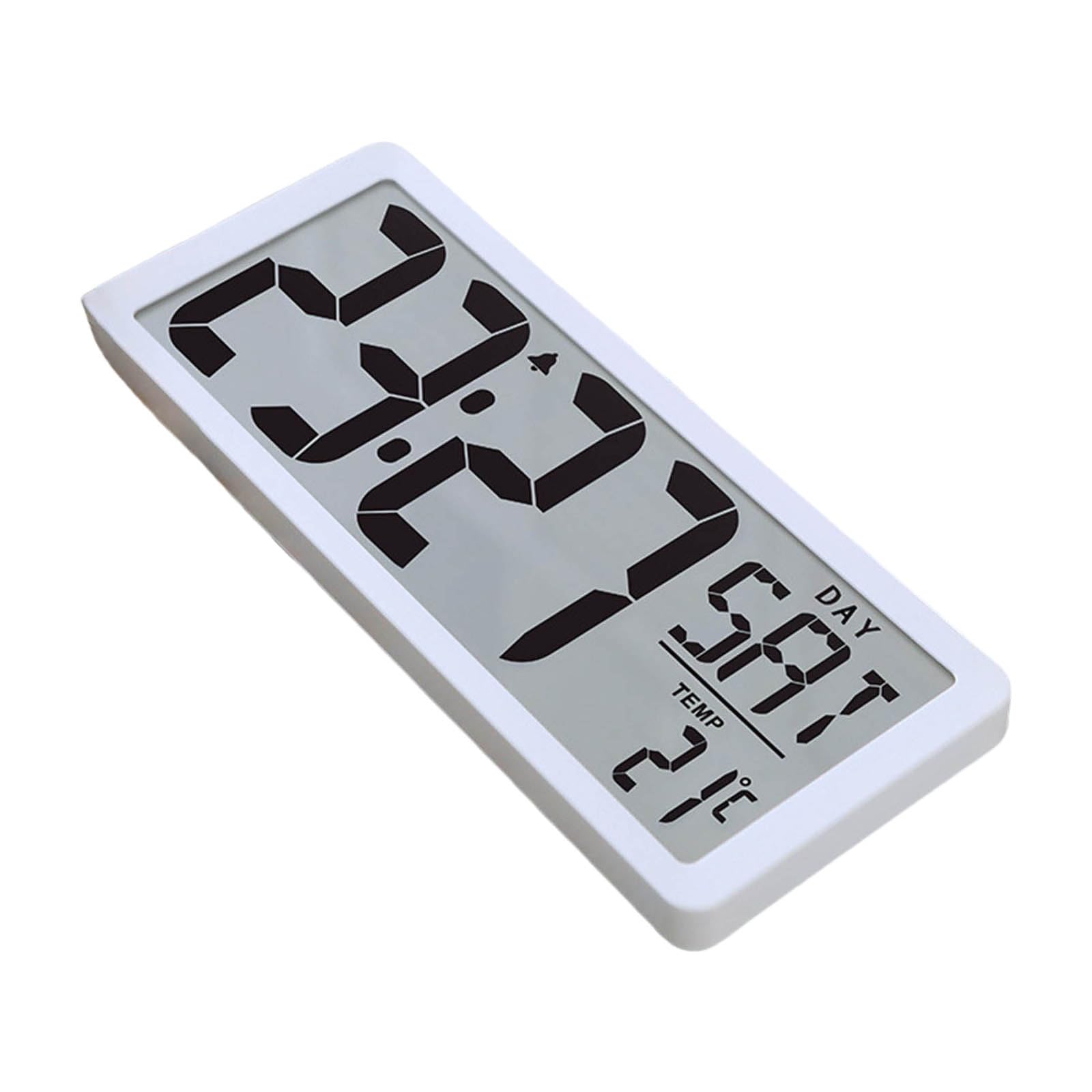 Große digitale LCD Wanduhr mit Temperatur und Datumsanzeige – 35, 6 cm (14 Zoll) leise mit Weckern für Heimbüro, Wanduhr Aufhängen