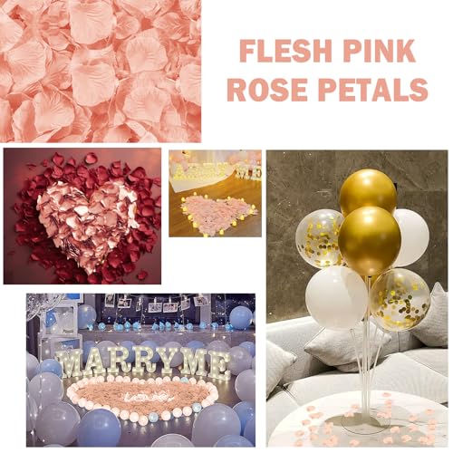Image of 1000PCS Fake Rose Petals for Romantic Night Festive Wedding - Flesh Pink | Artificial Rose Petals, Creation for Valentine's Day, Proposal, Engagement, Marriage, Anniversary, Party Activity Decoration