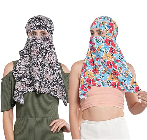 Image of Multipurpose Mask Cum Scarf for Women Cotton I Face Cover for Women I Sun Protection and Summer Wear Scarf