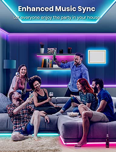 Sxlofty 100Ft Waterproof Led Light Strips, Rgb Outdoor Led Strip Lights Waterproof Color Changing 5050 Rgb With Bluetooth Music Sync App Remote Controller For Bedroom, Kitchen, Tv, Party, Christmas #TOP4