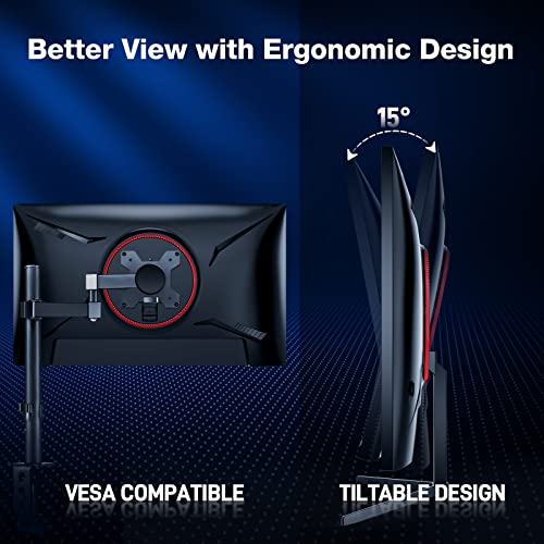 Gaming Monitor, Jlink 24 Inch Fhd 1080P 165Hz Computer Monitor, 106% Rgb 1Ms Computer Display With Hdmi Dp 3.5Mm Audio, Hdr Low Blue Light Anti-Glare Ips Screen With Freesync & G-Sync, Adjustable Tilt #TOP4